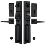 NEWBANG Smart Electronic Door Lockset with Keypad for Double Door,Keyless Electronic Front Door Handleset(Keyed & Dummy Set),MMDHST2016DB-E-SET-1, Matte Black