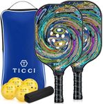 Pickleball Paddles Set of 2, USAPA Approved Fiberglass Pickleball Set with 4 Balls & Carry Bag, Lightweight Rackets for Beginners & Adults