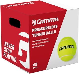 GAMMA Pressureless Tennis Balls for Tennis Practice and Lessons, Longer-Term Durability and More Bounce Than Standard Tennis Balls, Yellow, Box of 48