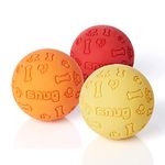 Snug Rubber Dog Balls for Small and Medium Dogs of all Breeds - Tennis Ball Size - Virtually Indestructible (3 Pack - Hot)