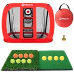 RELILAC Pop-Up Golf Chipping Net Set - Indoor/Outdoor Golfing Target Accessories Kit for Backyard Accuracy and Swing Practice - Great Gifts for Men, Dad, Husband, Women, Kid, Golfers