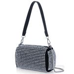 DOSYSO Rhinestone Crossbody Casual sling Bag for women Evening Clutch Handbags for Girls trendy Latest Ladies crystal Glitter Purse for Party Wedding Bling Bag with Shain Strap Side purse (Silver).