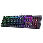 Mechanical Gaming Keyboard, Redragon Mechanical Keyboard with 105 Programmable Keys, Red Switches, Full Anti-ghosting RGB Keyboard Gaming Ideal for PC, Windows, Mac, Gamer, Office, Typists - UK Layout