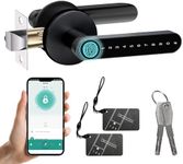 MINIA Fingerprint Door Knob, Smart Door Lock, Smart Door Knob with Handle, Keyless Entry Door Lock, Fingerprint Door Handle for Bedroom,Office, Apartment, Biometric Door Knob, Thumbprint Door Knob