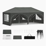 WOLTU Pop-up Gazebo, Gazebo with Sides 3m x 6m, Folding Event Shelter for Outdoor, Garden, Camping, Height Adjustable, Waterproof, UV-Protection, with Carry Bag, Grey