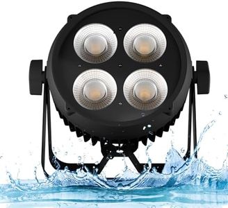 SHEHDS CoralPar Par Lights IP65 Waterproof Outdoor COB 200W Cool White+Warm White Color Wash/Strobe Stage Lights 45° Beam Angel Uplights DMX512 Sound Activated Fanless Muted Party DJ Lights-Upgrade