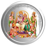 PRD CARATCAFE Ramdarbar Coin With Ayodhya Ram Mandir Embossed On Reverse. Ram Laxman Sita Hanuman Colour Coin 999 Silver (10)