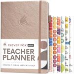 Clever Fox Teacher Planner – School Year Planner with Calendars & Lesson Plans – Teacher Plan Book for Classroom & Homeschool Organization - Undated, 18x25cm, Hardcover (Rose Gold)