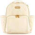 Itzy Ritzy Mini Plus Diaper Bag Backpack – Chic Mini Diaper Bag with Changing Pad, 10 Total Pockets (6 Internal and 4 External), Grab-Top Handle and Rubber Feet (Milk & Honey)