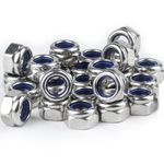 M8 Nylock Nuts, Nylon Insert Lock Nuts, A2 V2A Stainless Steel Hex Lock Nuts, Self-locking Nuts, Hex Nuts, Threaded Hexagon Nuts for Bolts Screws, DIN 985 Locknut Assortment (45 Pcs M8 Nuts)