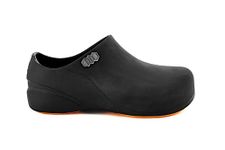 Stico Men's Slip Resistant Chef Clogs, Professional Non-Slip Work Shoes for Restaurant Hospital Nursing Garden [Black/US Men 10]