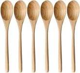 AOOSY Wooden Spoons for Cooking, 9 Inches 6 Pieces Japanese Natural Ellipse Wooden Spoon Set for Cooking Mixing Stirring Honey Tea Soda Dessert Coconut Bowl Nonstick Pots Kitchen