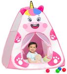 Zest 4 Toyz Unicorn Popup Tent House for Kids Play House Foldable Tent House for Boys & Girls Easy to Set Up Baby Tent House 3 to 5 Years (Balls Not Included) - Pink