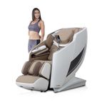 ROBOTICVIBE Home-Spa 4D Massage Chair- RV7575 Immersive Fragrances, 18 Auto Programs, Wireless Charging, Voice Control, & Health Scan for True Smart Homes. Dual Tone Colour - White Brown