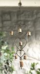 Wind chime with Hearts and Bells Recycled Iron Fair Trade