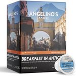 Angelino's Coffee Breakfast in Antigua Coffee Pods - Breakfast Blend Coffee K Cups Compatible, Medium Roast Coffee, Reserve, Chocolate & Caramel Notes, Citrus Hints, Guatemala Origin, 24 Count - Premium Breakfast Blend Coffee for Keurig Machines