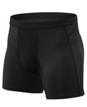 Niksa 1 Pack Mens Sports Underwear Gym Running Boxers Shorts Trunks,Black,M