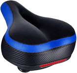 TONBUX Most Comfortable Bike Seat, Cushioned Bicycle Seat for Men Women with Dual Shock Absorbing Ball, Wide Comfort Bike Saddle