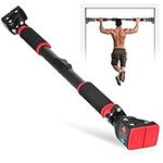 Pull Up Bar Doorway, Chin Up Bar with Level Meter No Screw Installation, Adjustable to Doors with a Different Width, 28.3in-38.2in 440LBS, Workout Bar for Home Gym Exercise Fitness