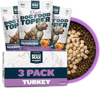 Bully Max Freeze-Dried Turkey Raw Dog Food Toppers for Puppies and Adult Dogs - Nutrient-Rich Meal Enhancers with Vitamins & Minerals for Small and Large Dog Breed - 3 Pack Puppy Treat or Dog Meal