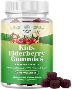 Natures Craft Kids Elderberry Gummies with Zinc and Vitamin C - Delicious Sambucus Black Elderberry Gummies for Kids Immune Support - Daily Immunity Support Vegan Non-GMO Gluten and Gelatin Free