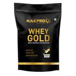 NAKPRO Gold Whey Protein Concentrate 1kg Malai Kulfi | 25.5g Protein, 5.6g BCAA | Trustified Certified 100% Authentic Supplement Powder & No Adulteration | Fast Absorbing Whey Protein Powder