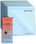 Elite Tech Gear Large Microfiber Cleaning Cloth (12-Pack) 12" x 12" - Glasses Cleaning Cloth for TV Screens, Camera Lenses and Tablets (Blue)