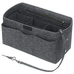 Betoores Felt Bag Organiser, Handbag Liner for Handbag Multi-Pocket Insert Bag in Bag 2in1 Handbag Insert Organiser,Gray-L