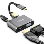 USB C to 4K HDMI VGA Adapter CLDAY 4-in-1 Hub USB Type C 3.0 OTG Compatible for MacBook Pro/Dell XPS/Samsung Galaxy/iPad Pro/Chromebook