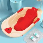 StarAndDaisy Baby Bath Tub with Temperature Sensor for New Born Baby Kids of 0 to 3 Years Anti-Slip Kids Bathtub for Baby Shower, Baby Bather (Orange_Red)