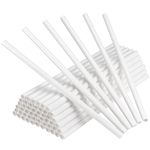 PINGEUI 50 PCS 12 Inch Plastic White Cake Dowel Rods, 0.4 Inch Dia. Reusable Cake Stand Sticks, Easy Cut Cake Support Rods Cake Round Dowel Straws for Tiered Cake Construction and Stacking