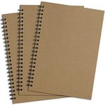A4 Sketch Books 3 Pack, Recycled Spiral Notebook Cartridge Paper Drawing Pads 60 Page/ 30 Sheets White Artist Paper Hard Cover 160gsm DS02A403