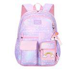 VIDOSCLA Coloful Girls School Backpack BookBags for Teens Purple-L