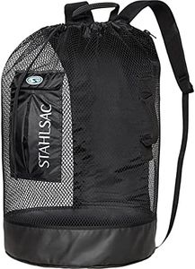 Stahlsac Bonaire Mesh Backpack: Big 142L size, ideal for dive gear, dry pockets, BLACK