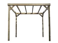 Wooden Garden Box Pergola - Canopy Shade Gazebo (2.4m x 3m, Rustic Brown)