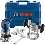 Bosch GKF125CEPK Colt 1.25 HP (Max) Variable-Speed Palm Router Combination Kit , Blue, 5.8 x 11 x 10.5 inches