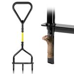 Jardineer Core Aerator Lawn Tool - 5" Deep Manual Soil Plug Aerator, Upgraded Triangular Handle Lawn Aeration Tool with Non-Clogging Hollow Tines for Greener Grass & Garden Care