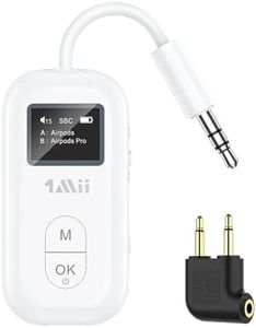 1Mii Adaptateur Bluetooth 5.3 pour 2 écouteurs/Airpods, récepteur émetteur Bluetooth adaptatif et à Faible Latence aptX, émetteur Audio sans Fil Jack 3.5 pour TV/système stéréo/Salle de Sport/Voiture