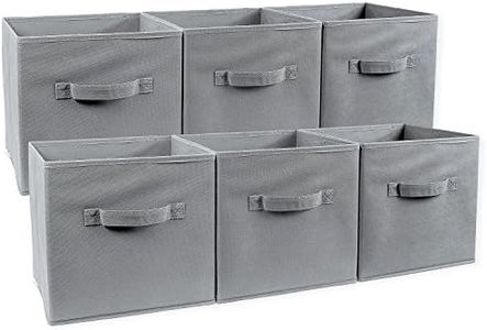 Greenco Foldable Storage Cubes, 6 pcs (Gray) | Closet Organizer Storage Basket/Box/Bin/Shelf | Cube Storage Organizer | Collapsible Storage Bins Boxes | Non-woven Cloth Fabric Bin Drawers/Baskets