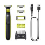 Philips OneBlade Face & Body, Authentic Hybrid Electric Beard Trimmer, Shaver, and Body Groomer. Incl. 3X Original Blades (1 Year Supply), 5-in-1 Adjustable Comb, 1 x Body Kit, Model QP2824/30