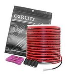 CARLITS 22AWG 100ft Extension Cable Wire Cord 30m Stranded Tinned Copper 22 gauge 2 Color Red Black Cable Hookup Electrical Wire 12V 24V DC for Led Strips Single Color 3528 5050 2835