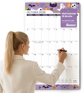 SUNEE 2026-2027 Wall Calendar Extra Large 17"x27", 18 Month Calendar (Ends March 2028),Vertical Monthly for Wall, Seasons Color