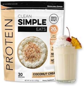 Clean Simple Eats Coconut Cream Whey Protein Powder, Natural Sweetened and Cold-Pressed Whey Protein Powder, 20 Grams of Protein, 30 Servings