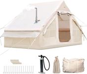 Afitdon Inflatable Camping Tent with Fireplace Opening and Skylight, 2-4 Person, Waterproof Oxford Fabric, Quick Assembly