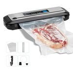 INKBIRD Vacuum Sealer Automatic Food Sealer Machine Dry and Moist Food Fresh Preservation with Built-in Cutter for Food Sealing and Vac Packing Vacuum Roll Bags & Hose Included INK-VS01 Version