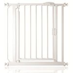 Safetots Pressure Fit Self Closing Stair Gate, Extra Narrow, 61cm - 66.5cm, White, Auto Closing Baby Gate, Safety Barrier for Toddler, Easy Installation