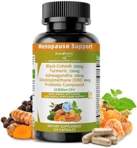 GREENPEOPLE Menopause Supplement for Women - Hormone Balance for Women Night Sweats,Hot Flashes,Mood Swings,Black Cohosh/Ashwagandha/Turmeric/Probiotic Compound - 120 Capsule Vegan Gluten-Free