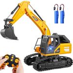 JOYIN Remote Control Excavator RC Digger Tractor Toys for Boys, 2.4Ghz RC Excavator Toy with Light, Construction Vehicles Toys Car for Boys 3 4 5 6 7 8-12 Year Old Kids, Birthday Gift Boy Age 3 4 5 6