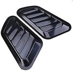 NewL Custom Chrome Plated Decorative Air Flow Intake Turbo Bonnet Hood Side Vent Grille Cover Self-adhesive Stick On Your Car (Black)