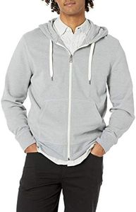 Amazon Essentials Men's Lightweight French Terry Full-Zip Hooded Sweatshirt, Light Grey Heather, X-Large